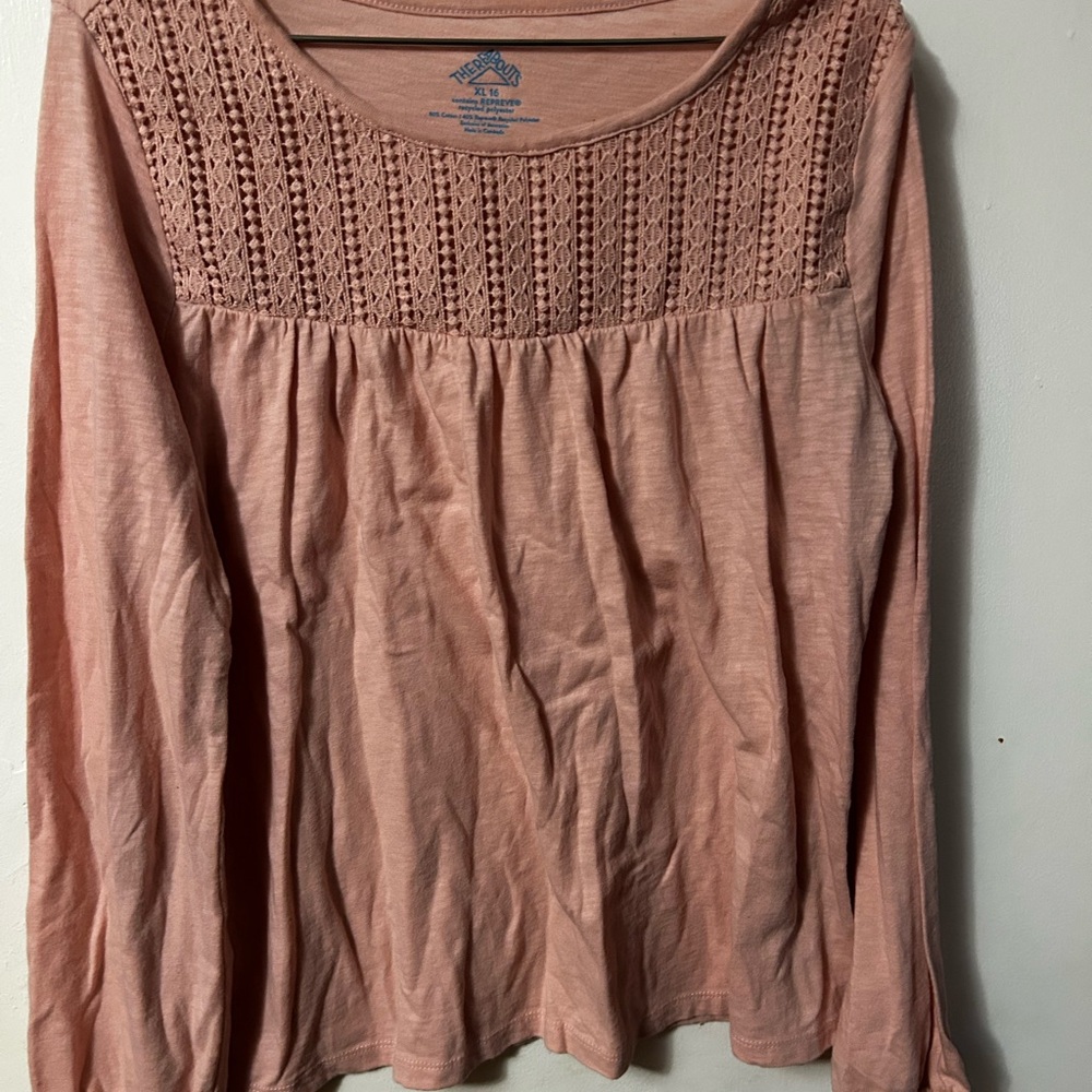 Blush Crochet Long Sleeve Top